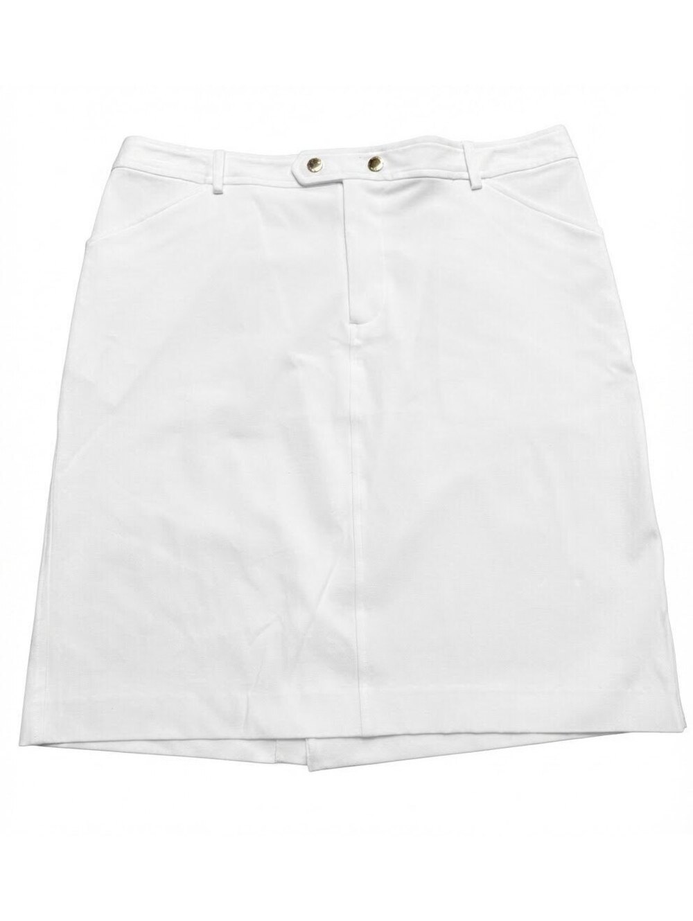 Lauren Ralph Lauren White Gold Button A-Line Skirt Size 12